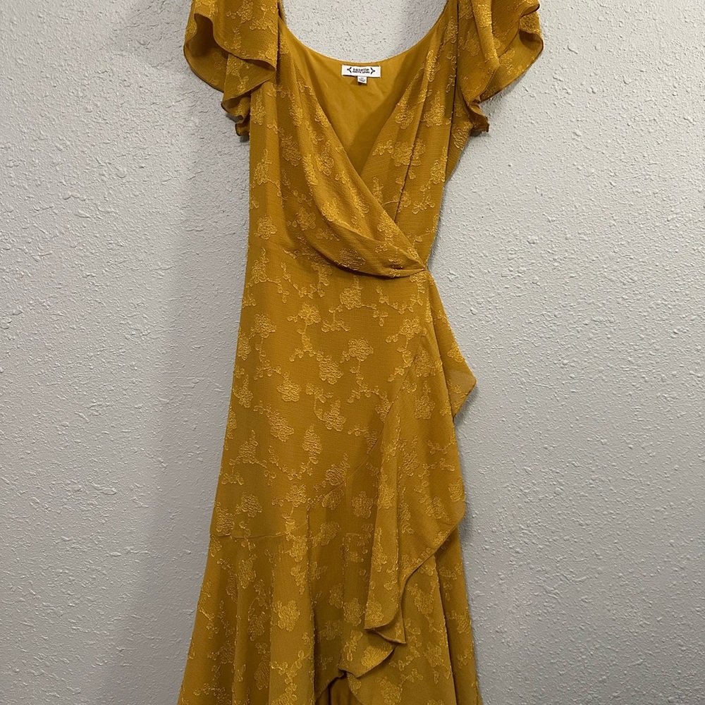Nanette Lepore Yellow Asymmetrical Wrap Dress